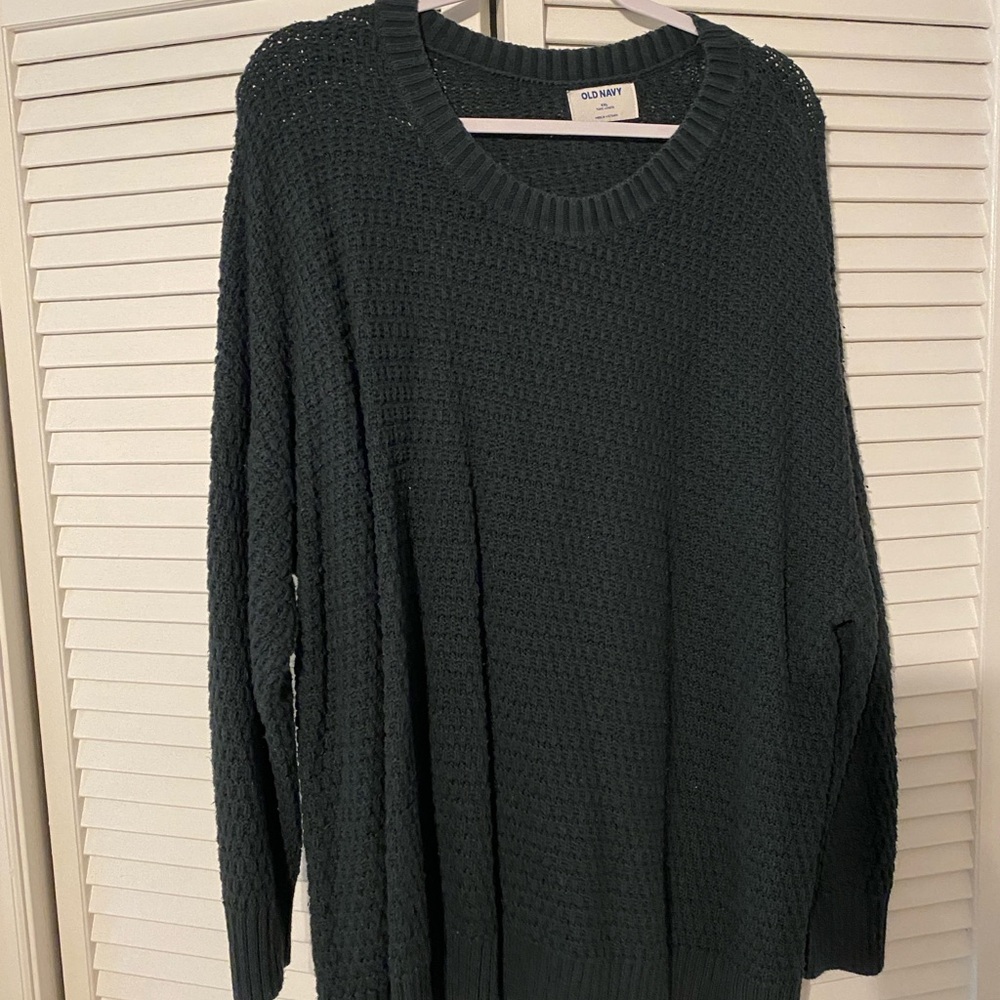 Old Navy Dark Green Crewneck Tunic Sweater